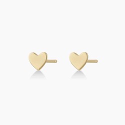 14k Gold Heart Studs