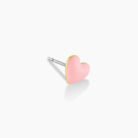 Blush Heart Charm Stud