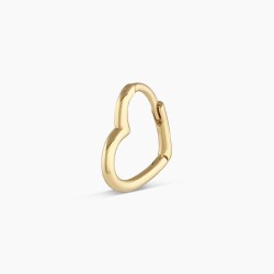 14k Gold Mini Open Heart Huggie