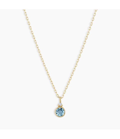 Blue Topaz Birthstone Necklace