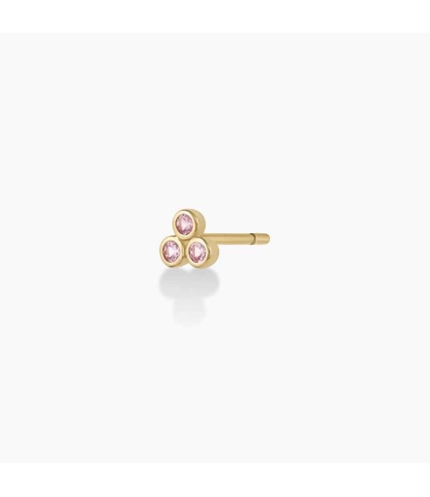 Classic Pink Sapphire Trio Stud