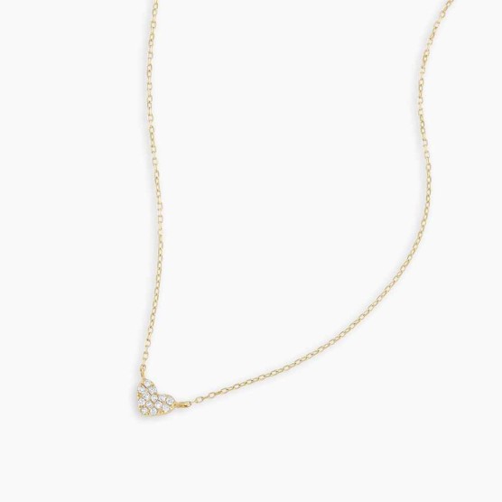 Diamond Pavé Heart Charm Necklace