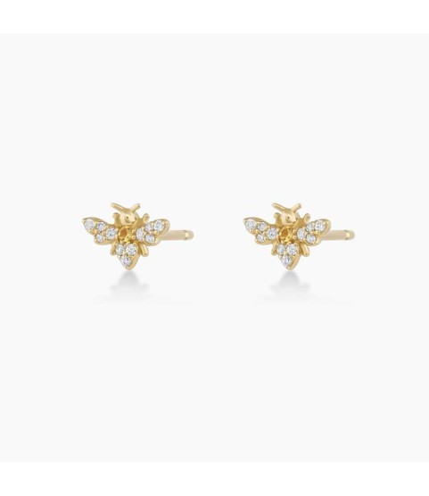 Diamond Bee Studs