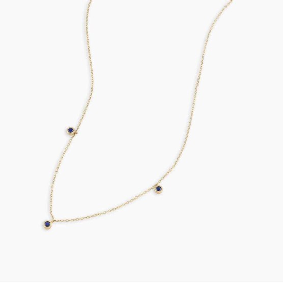 Classic Blue Sapphire Trio Necklace