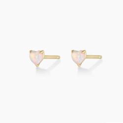 Opal Heart Studs