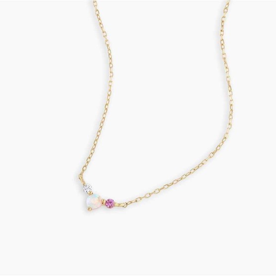 Diamond and Pink Sapphire Necklace