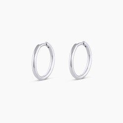 14k White Gold Classic 11 mm Huggies