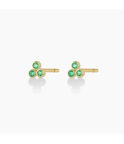 Classic Emerald Trio Studs