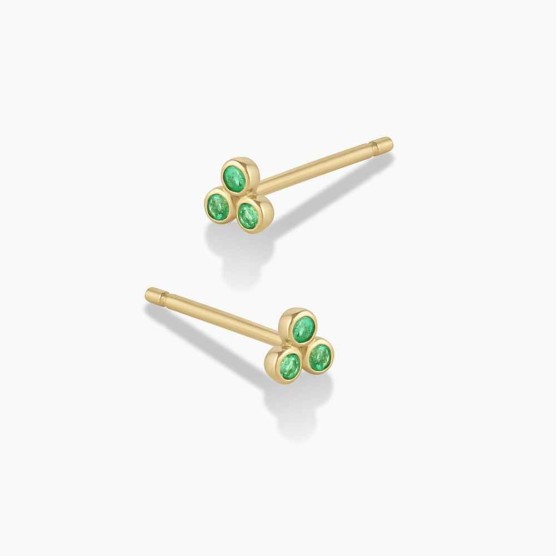 Classic Emerald Trio Studs