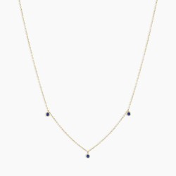 Classic Blue Sapphire Trio Necklace