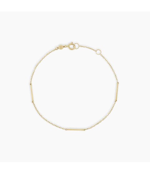 14k Gold Rose Bar Bracelet