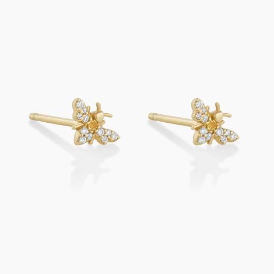 Diamond Bee Studs