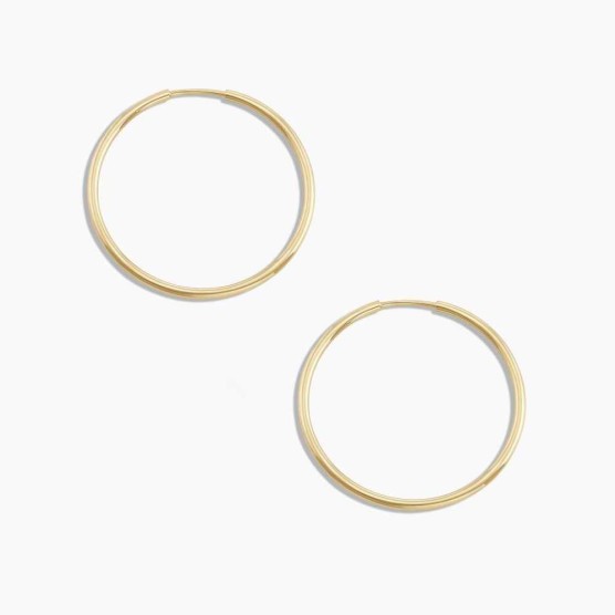 14k Gold Classic 22mm Hoops