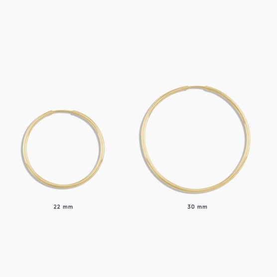 14k Gold Classic 22mm Hoop