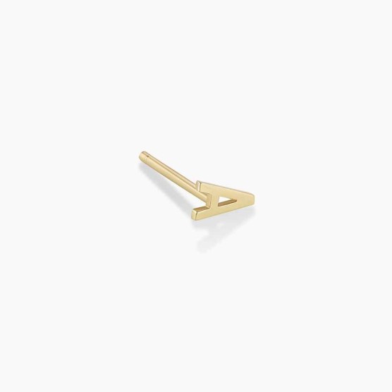 14K Gold Alphabet Stud