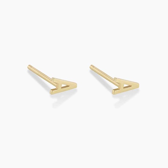 14K Gold Alphabet Studs