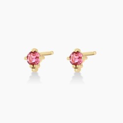 Pink Tourmaline Trinity Studs