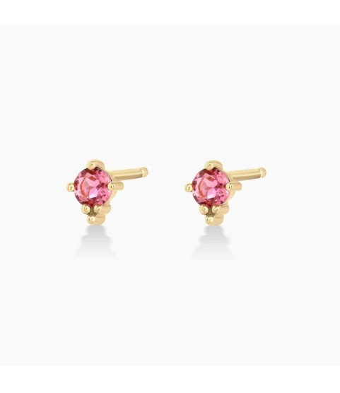 Pink Tourmaline Trinity Studs