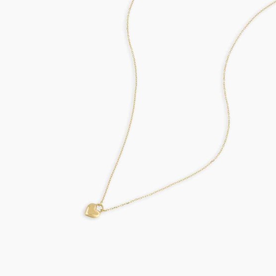 14k Gold Heart Padlock Necklace