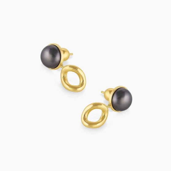 Lou Pearl Earrings (Black)